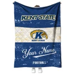 customized kent state golden flashes hibiscus burst navy blue white quilt blanket best selling