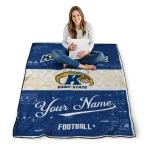 customized kent state golden flashes hibiscus burst navy blue white quilt blanket best selling