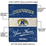 customized kent state golden flashes hibiscus burst navy blue white quilt blanket best selling