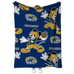 customized kent state golden flashes mickey football navy blue quilt blanket best selling