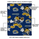 customized kent state golden flashes mickey football navy blue quilt blanket best selling