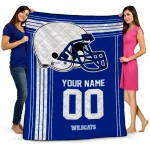 customized kentucky wildcats helmet theme blue quilt blanket best selling