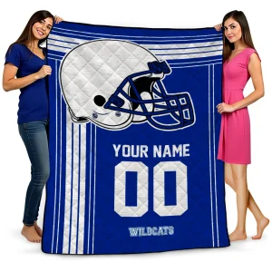customized kentucky wildcats helmet theme blue quilt blanket best selling