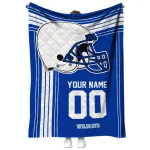 customized kentucky wildcats helmet theme blue quilt blanket best selling