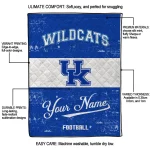 customized kentucky wildcats hibiscus burst blue white quilt blanket best selling