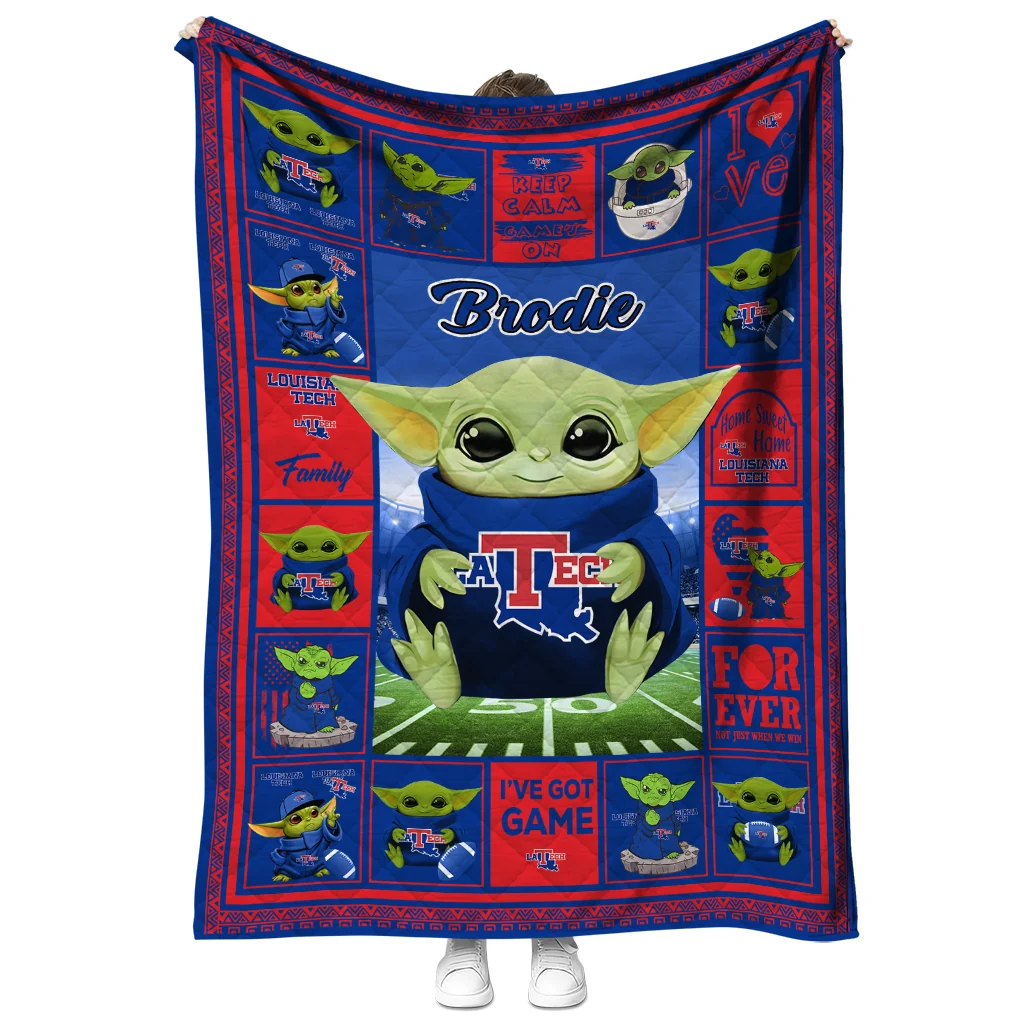 customized la tech yody baby pattern blue quilt blanket fashion forward
