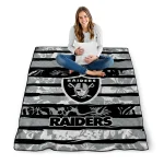 customized las vegas raiders layered florals black white quilt blanket best selling