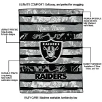 customized las vegas raiders layered florals black white quilt blanket best selling