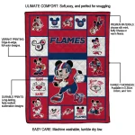 customized liberty flames mickey crimson red white quilt blanket best selling