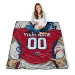 customized liberty flames player sketch red gray quilt blanket best selling