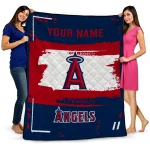 customized los angeles angels grunge patch blue white quilt blanket best selling