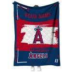 customized los angeles angels grunge patch blue white quilt blanket best selling