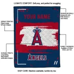 customized los angeles angels grunge patch blue white quilt blanket best selling