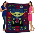 customized los angeles angels yody baby motif blue quilt blanket best selling