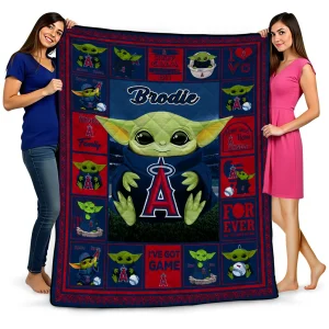 customized los angeles angels yody baby motif blue quilt blanket best selling