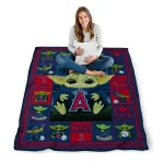 customized los angeles angels yody baby motif blue quilt blanket best selling