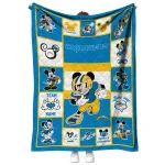 customized los angeles chargers mickey crimson blue white quilt blanket best selling