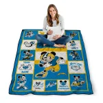 customized los angeles chargers mickey crimson blue white quilt blanket best selling