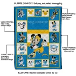 customized los angeles chargers mickey crimson blue white quilt blanket best selling