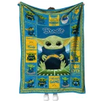 customized los angeles chargers yody baby pattern blue quilt blanket best selling