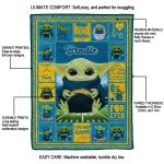 customized los angeles chargers yody baby pattern blue quilt blanket best selling