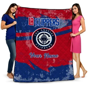 customized los angeles clippers brushstroke layers red quilt blanket best selling