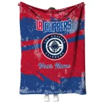 customized los angeles clippers brushstroke layers red quilt blanket best selling