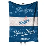 customized los angeles dodgers snoopy victory blue white quilt blanket best selling