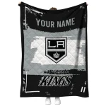 customized los angeles kings grunge patch black white quilt blanket best selling