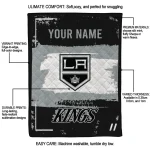 customized los angeles kings grunge patch black white quilt blanket best selling