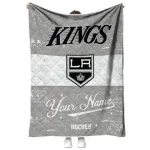 customized los angeles kings pinstripe lines black white quilt blanket best selling