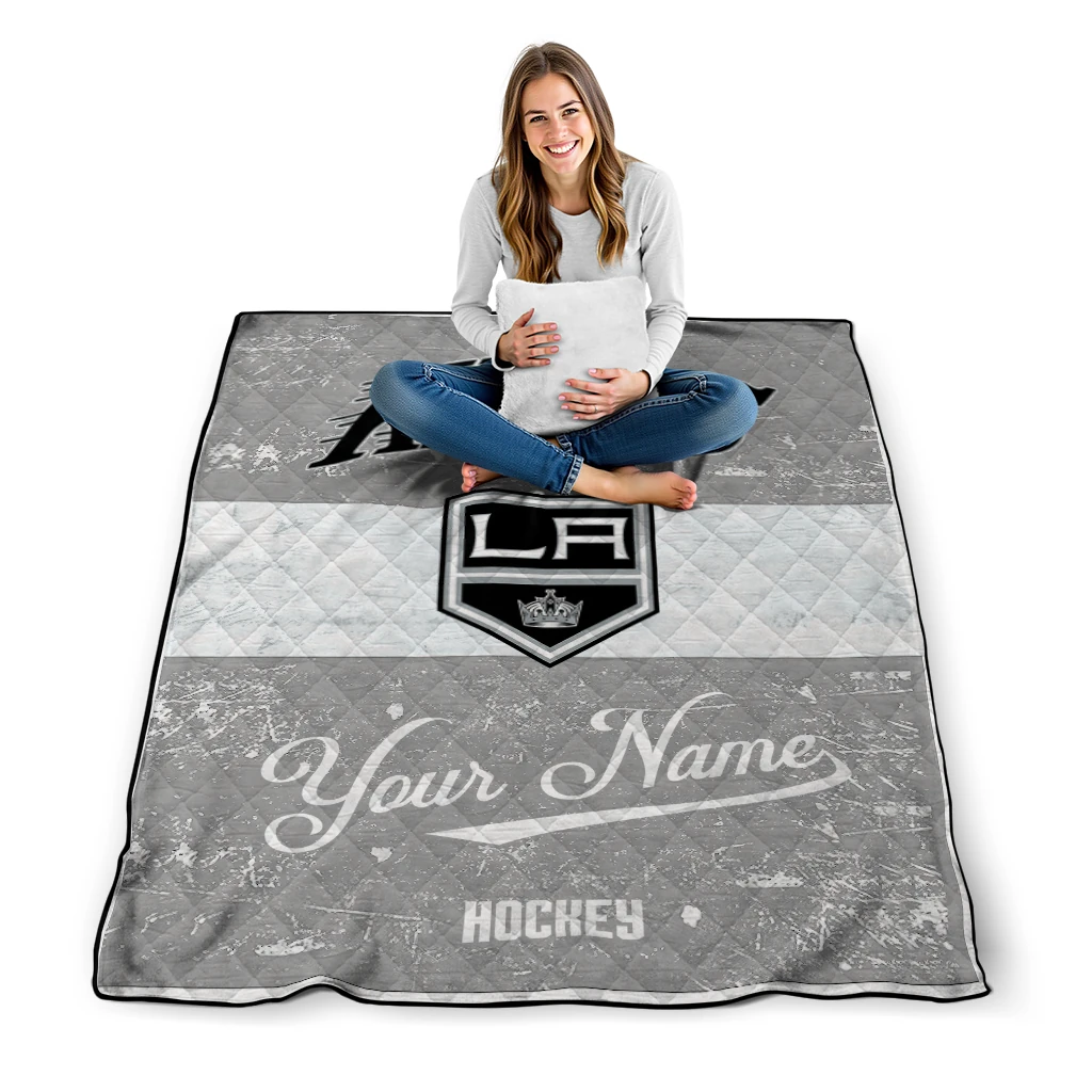 customized los angeles kings pinstripe lines black white quilt blanket high quality customized los angeles kings pinstripe lines black white quilt blanket high quality