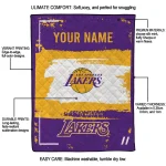 customized los angeles lakers grunge patch purple white quilt blanket best selling