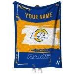 customized los angeles rams grunge patch blue white quilt blanket best selling
