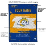 customized los angeles rams grunge patch blue white quilt blanket best selling