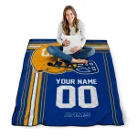 customized los angeles rams helmet theme blue quilt blanket best selling