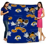 customized los angeles rams mickey football blue quilt blanket best selling