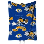 customized los angeles rams mickey football blue quilt blanket best selling