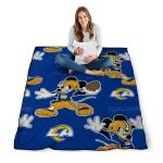 customized los angeles rams mickey football blue quilt blanket best selling