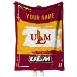 customized louisiana monroe warhawks grunge patch red white quilt blanket best selling
