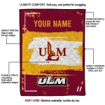 customized louisiana monroe warhawks grunge patch red white quilt blanket best selling