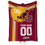 customized louisiana monroe warhawks helmet theme red quilt blanket best selling