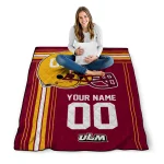 customized louisiana monroe warhawks helmet theme red quilt blanket best selling