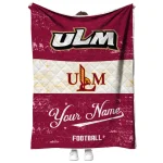 customized louisiana monroe warhawks hibiscus burst red white quilt blanket best selling