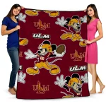 Customized Louisiana-Monroe Warhawks Mickey Football Red Quilt Blanket 1 customized louisiana monroe warhawks mickey football red quilt blanket best selling