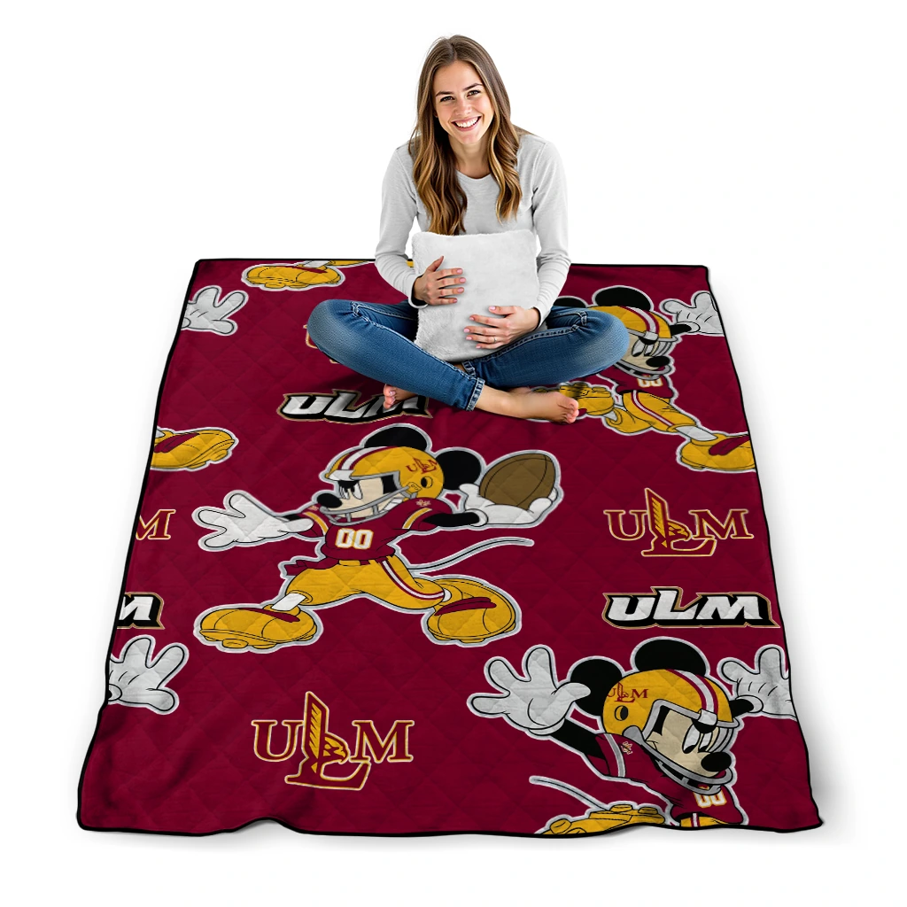 customized louisiana monroe warhawks mickey football red quilt blanket high quality customized louisiana monroe warhawks mickey football red quilt blanket high quality