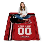 customized louisiana ragin cajuns helmet theme red quilt blanket best selling