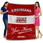 customized louisiana ragin cajuns hibiscus burst red white quilt blanket best selling