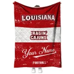 customized louisiana ragin cajuns hibiscus burst red white quilt blanket best selling