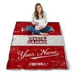 customized louisiana ragin cajuns hibiscus burst red white quilt blanket best selling